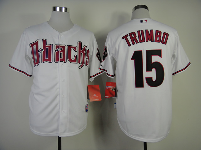 Men Arizona Diamondback #15 Trumbo White MLB Jerseys